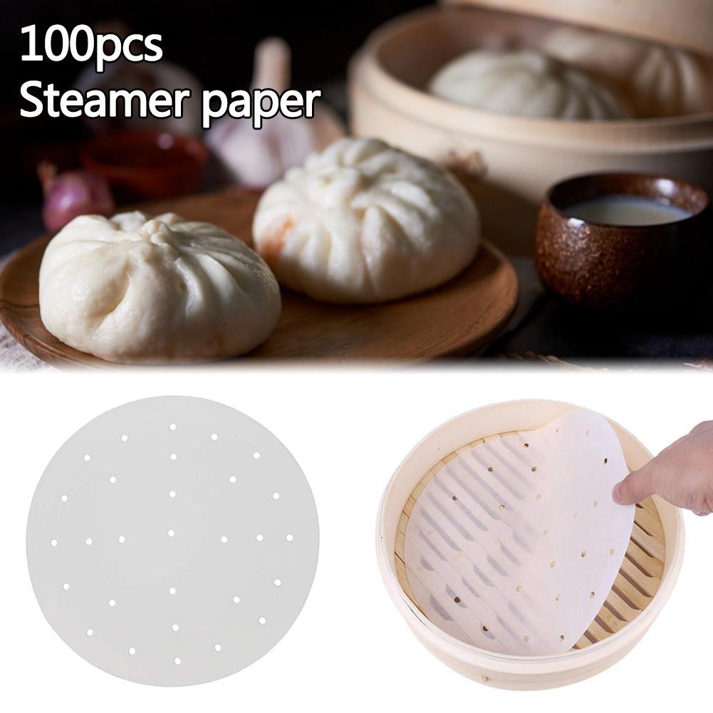 Non-Stick Steamer Paper Sheets 7" (100 Pack) by HitMyNeed