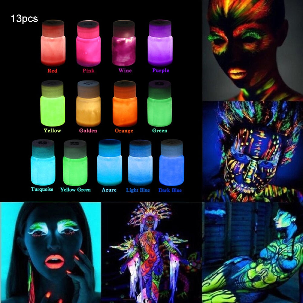 Non-Toxic Glow-in-the-Dark Face Paint Set, 13-Piece by HitMyNeed