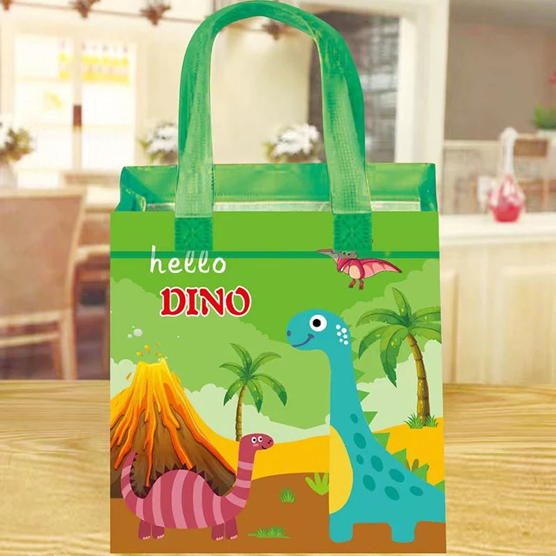 Non-Woven Reusable Dinosaur Gift Bags, 12 Pack dinosaur-green by HitMyNeed