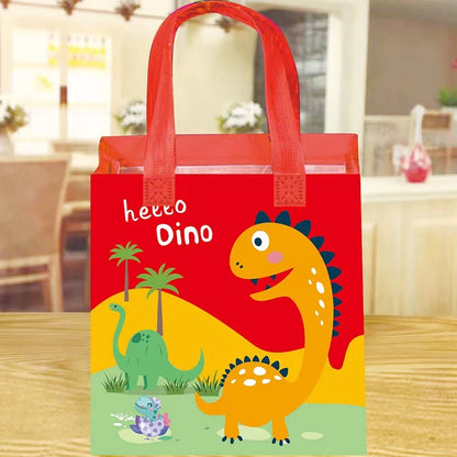 Non-Woven Reusable Dinosaur Gift Bags, 12 Pack dinosaur-red by HitMyNeed