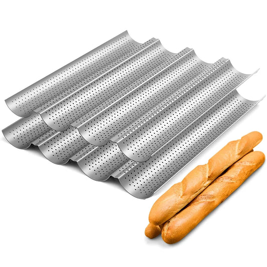 Nonstick 4-Slot Perforated French Baguette Pan by HitMyNeed