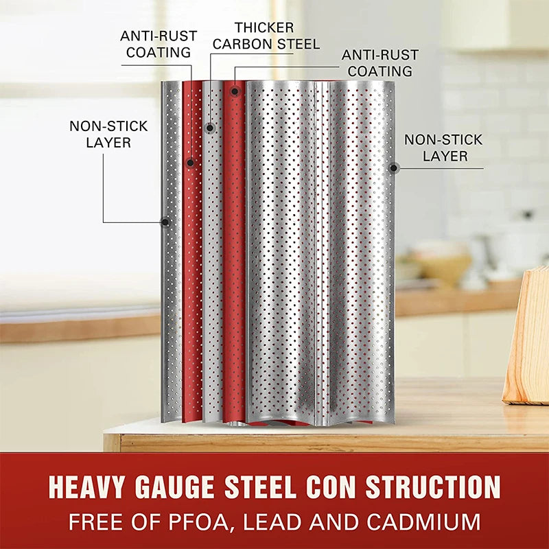 Nonstick 4-Slot Perforated French Baguette Pan by HitMyNeed