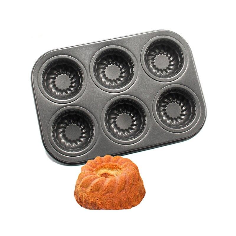 Nonstick Mini Bundt Cake Pan, 6-Cup Carbon Steel by HitMyNeed