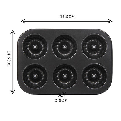 Nonstick Mini Bundt Cake Pan, 6-Cup Carbon Steel by HitMyNeed