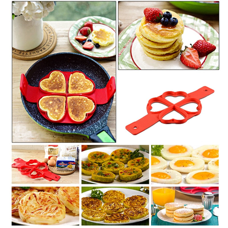 Nonstick Silicone Pancake Mold - 4 Fun Shapes by HitMyNeed