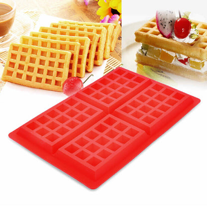 Nonstick Silicone Waffle Tray - 4 Rectangular Cavities by HitMyNeed