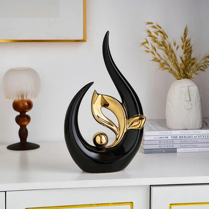 Nordic Abstract Ceramic Statue with Ambient Light by HitMyNeed