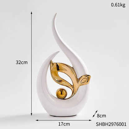 Nordic Abstract Ceramic Statue with Ambient Light shbh2976001 by HitMyNeed