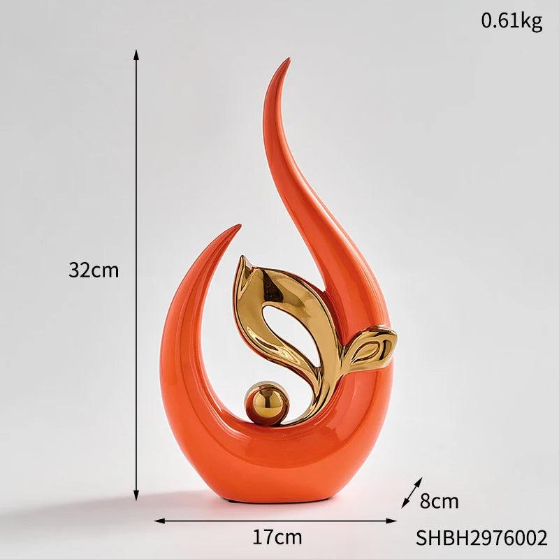 Nordic Abstract Ceramic Statue with Ambient Light shbh2976002 by HitMyNeed