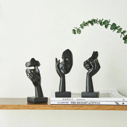 Nordic Abstract Resin Face Sculpture Ornament by HitMyNeed