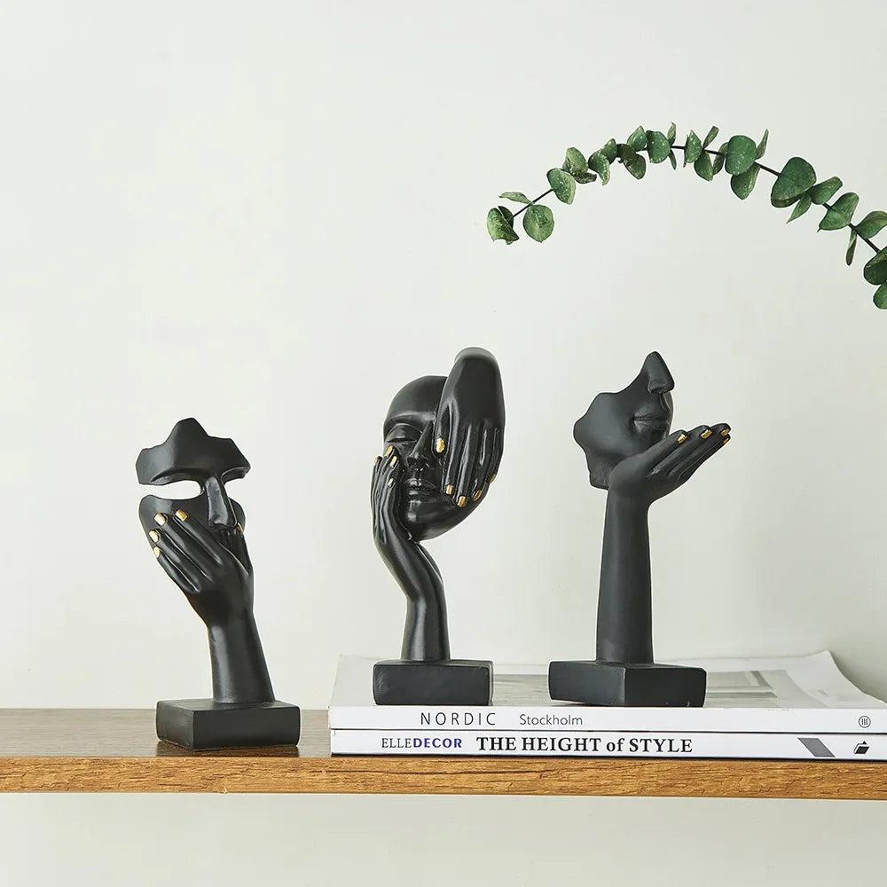 Nordic Abstract Resin Face Sculpture Ornament by HitMyNeed