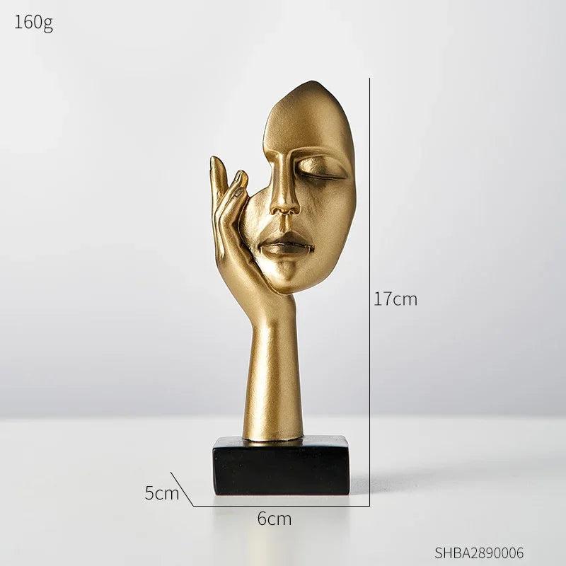Nordic Abstract Resin Face Sculpture Ornament d by HitMyNeed