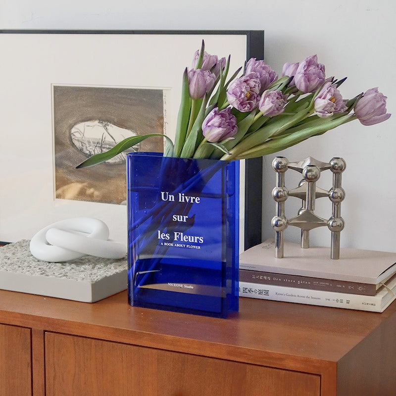 Nordic Acrylic Book Vase Decorative Organizer by HitMyNeed