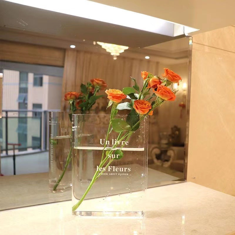 Nordic Acrylic Book Vase Decorative Organizer by HitMyNeed