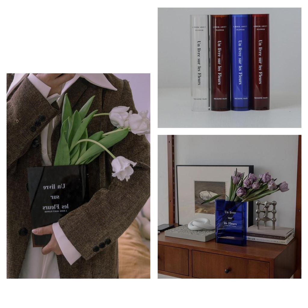 Nordic Acrylic Book Vase Decorative Organizer by HitMyNeed