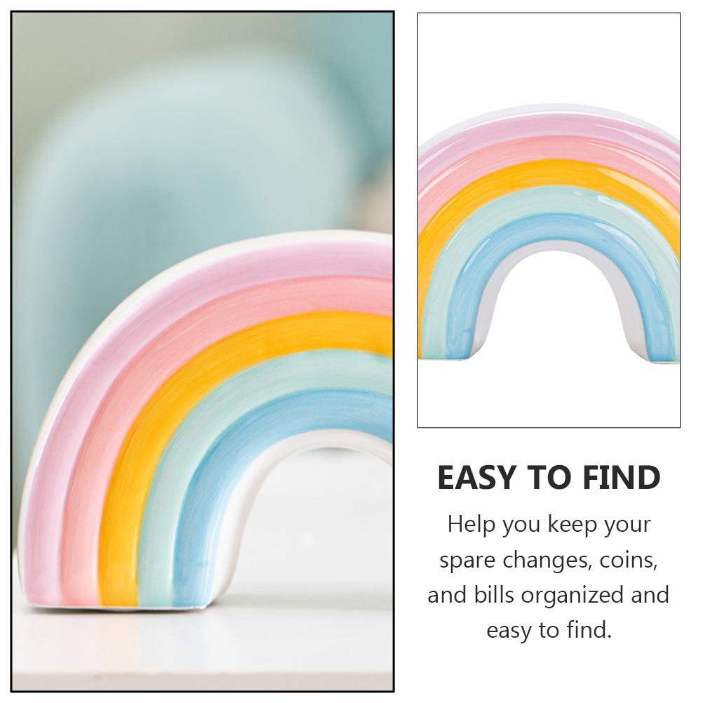 Nordic Ceramic Rainbow Piggy Bank for Kids & Home by HitMyNeed