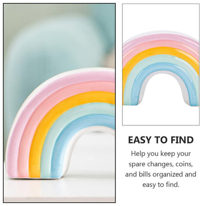 Nordic Ceramic Rainbow Piggy Bank for Kids & Home by HitMyNeed