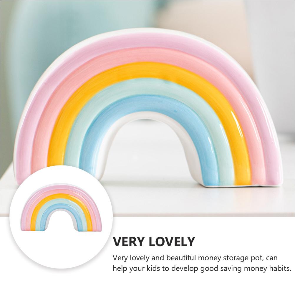 Nordic Ceramic Rainbow Piggy Bank for Kids & Home by HitMyNeed