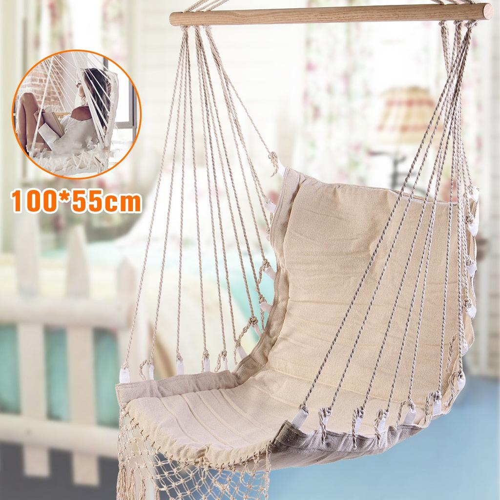Nordic Hanging Chair Canvas Hammock with Timber Rail by HitMyNeed