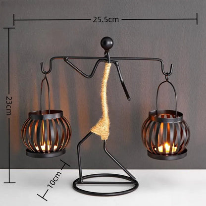 Nordic Metal Abstract Character Candle Holder by HitMyNeed