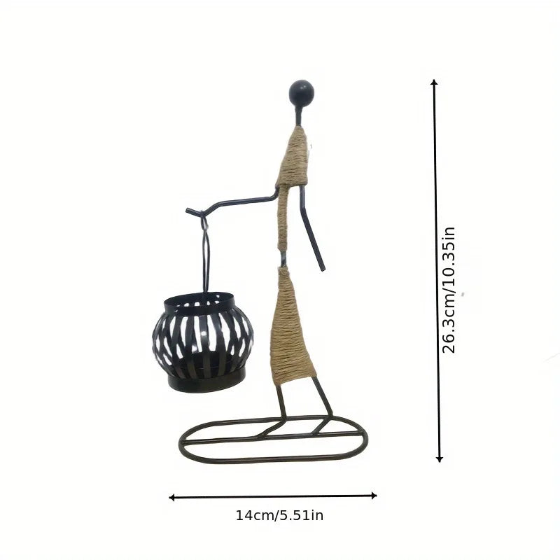 Nordic Metal Abstract Character Candle Holder a by HitMyNeed