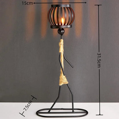 Nordic Metal Abstract Character Candle Holder b by HitMyNeed
