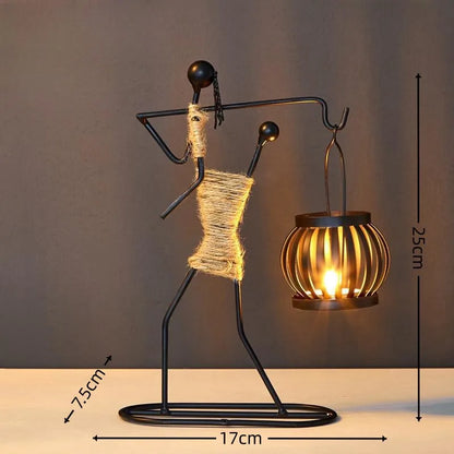 Nordic Metal Abstract Character Candle Holder c by HitMyNeed