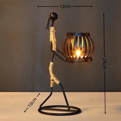Nordic Metal Abstract Character Candle Holder h by HitMyNeed