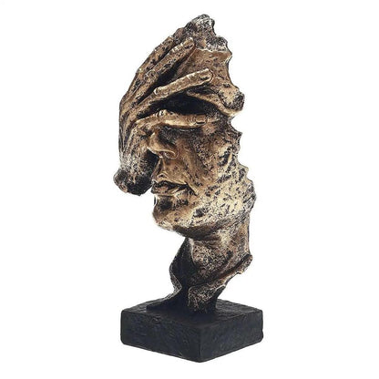 Nordic Silence Is Gold Abstract Resin Sculpture gold-thinker by HitMyNeed