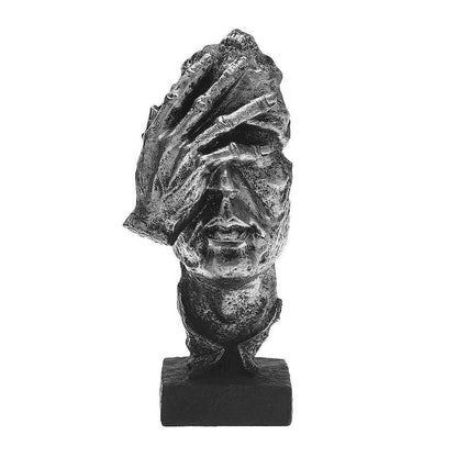 Nordic Silence Is Gold Abstract Resin Sculpture silver-thinker by HitMyNeed