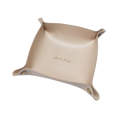 Nordic Style Leather Valet Tray Organizer 15x15cm m by HitMyNeed