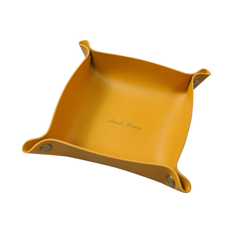 Nordic Style Leather Valet Tray Organizer 20x20cm a by HitMyNeed