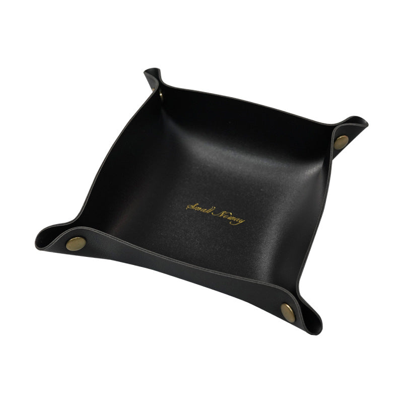Nordic Style Leather Valet Tray Organizer 20x20cm c by HitMyNeed