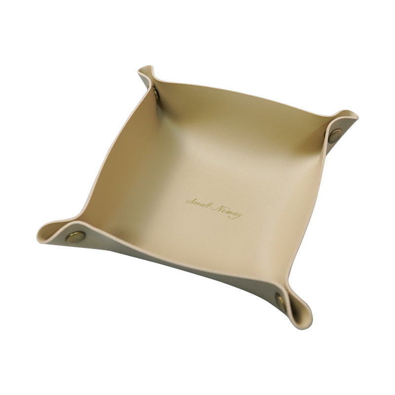 Nordic Style Leather Valet Tray Organizer 20x20cm e by HitMyNeed