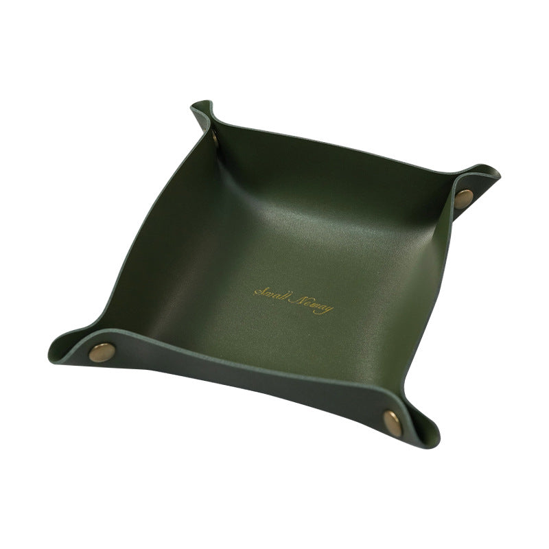 Nordic Style Leather Valet Tray Organizer 20x20cm f by HitMyNeed