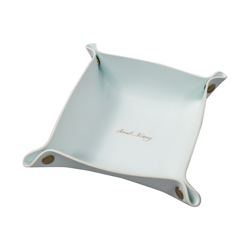 Nordic Style Leather Valet Tray Organizer 20x20cm g by HitMyNeed