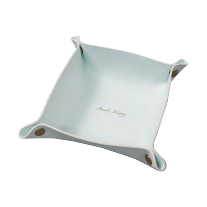 Nordic Style Leather Valet Tray Organizer 20x20cm g by HitMyNeed