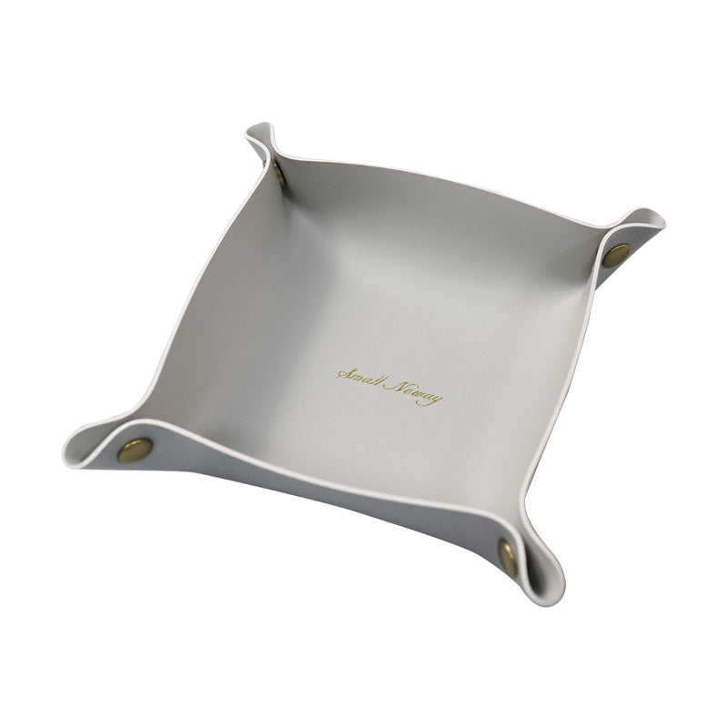 Nordic Style Leather Valet Tray Organizer 20x20cm i by HitMyNeed