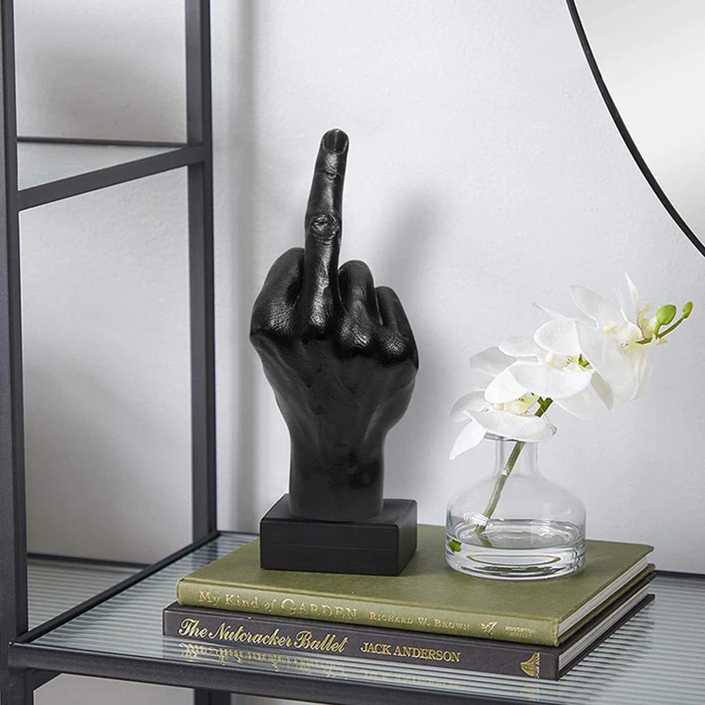 Nordic Style Middle Finger Resin Statue Planter by HitMyNeed