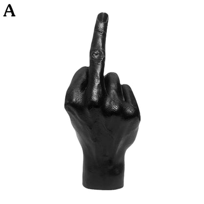 Nordic Style Middle Finger Resin Statue Planter black by HitMyNeed