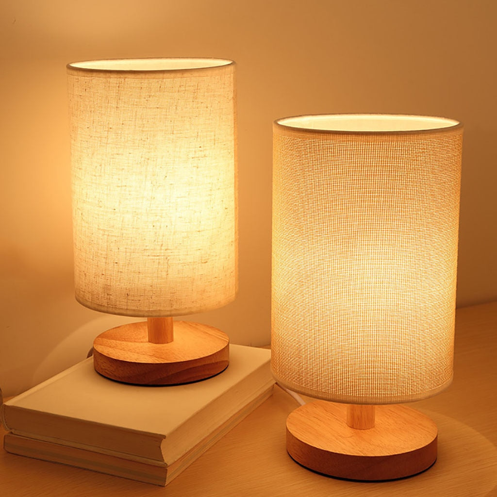 Nordic USB Wooden Bedside Table Lamp by HitMyNeed