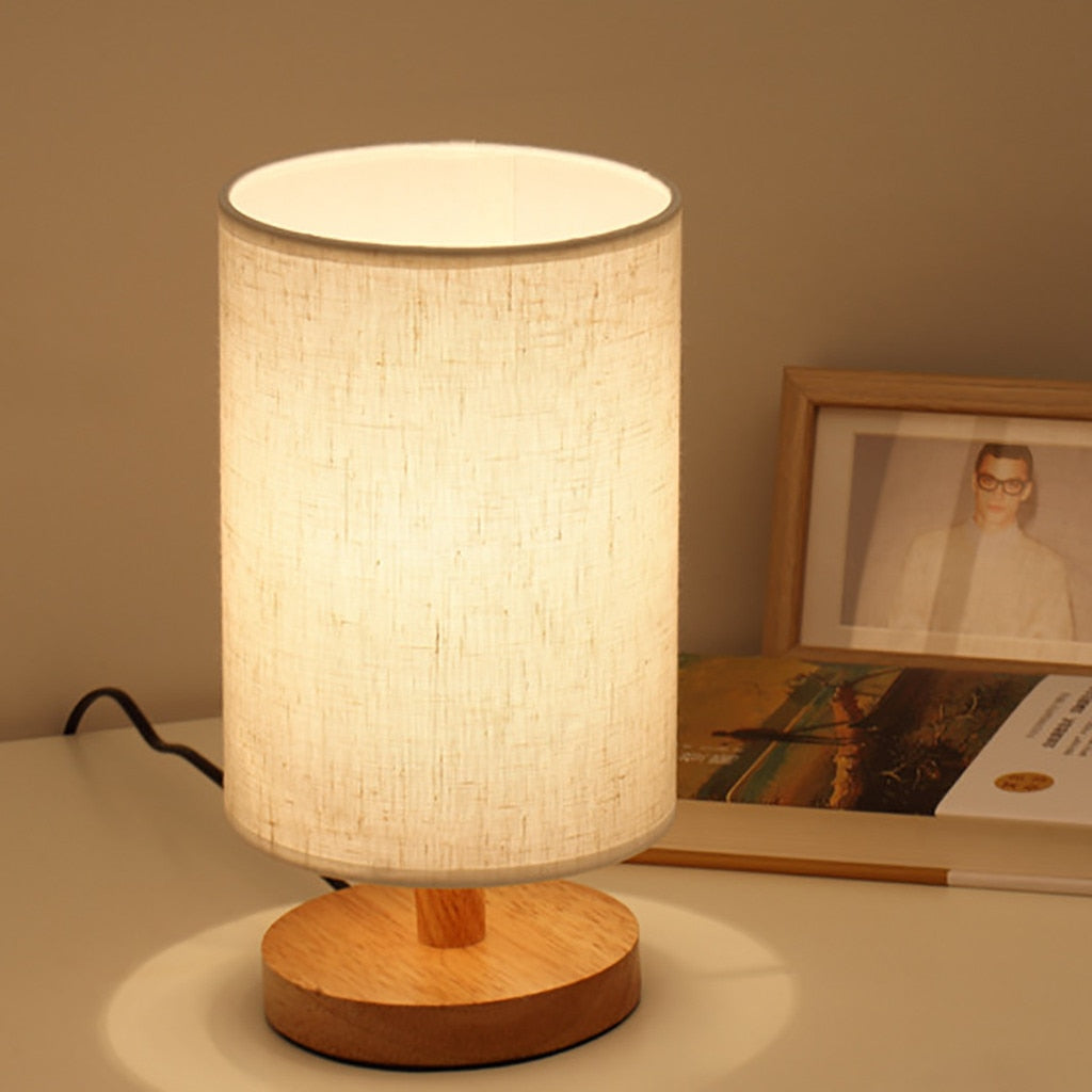 Nordic USB Wooden Bedside Table Lamp by HitMyNeed