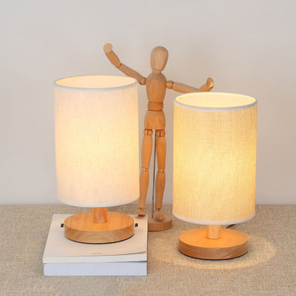 Nordic USB Wooden Bedside Table Lamp by HitMyNeed