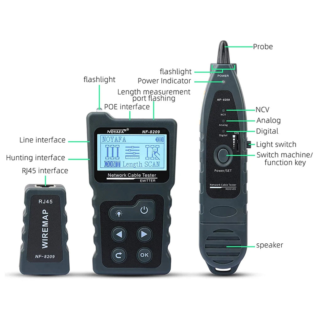 NOYAFA NF-8209 LAN Cable Length & POE Network Tester by HitMyNeed