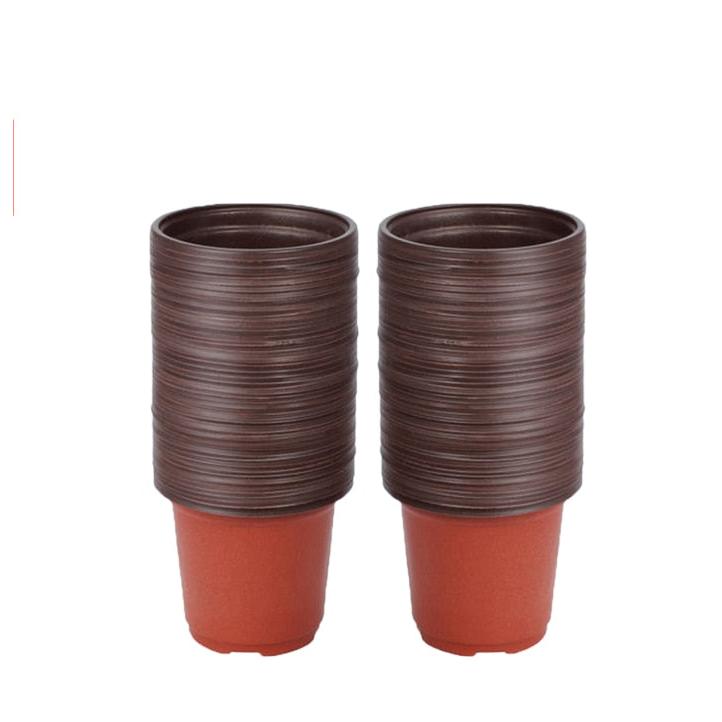 Nursery Pots 100 Pack - 10cm Plastic Plant Containers by HitMyNeed