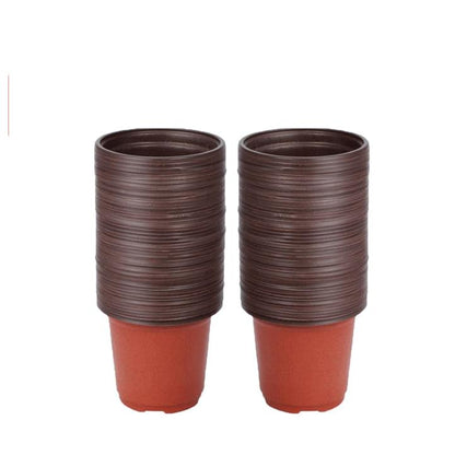 Nursery Pots 100 Pack - 10cm Plastic Plant Containers by HitMyNeed