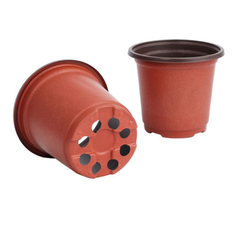 Nursery Pots 100 Pack - 10cm Plastic Plant Containers by HitMyNeed