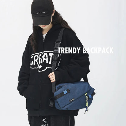 Nylon Panelled Unisex Waist & Chest Crossbody Bag by HitMyNeed