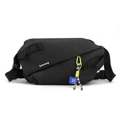 Nylon Panelled Unisex Waist & Chest Crossbody Bag black by HitMyNeed