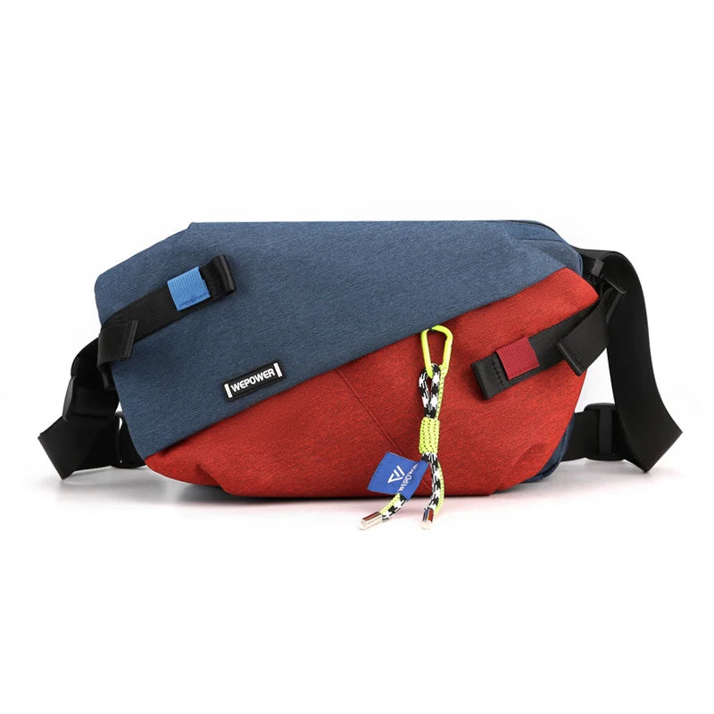 Nylon Panelled Unisex Waist & Chest Crossbody Bag red by HitMyNeed